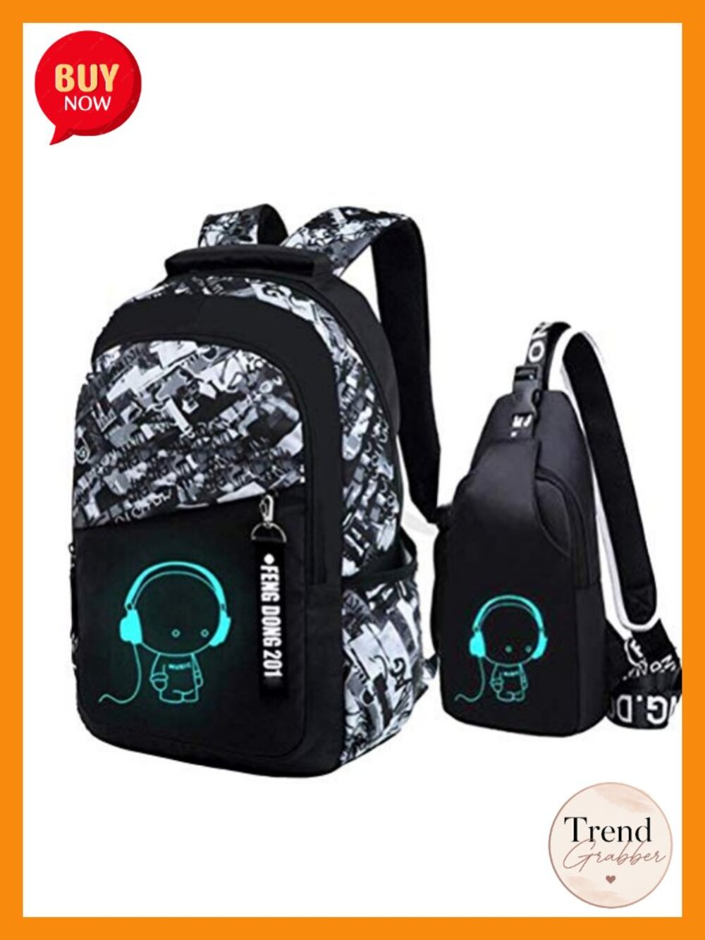 Nylon School Backpack for Boys Teenagers Large Daypack Reflective Outdoor